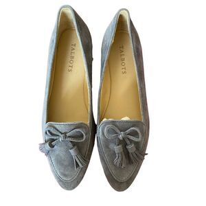 Talbots, Francesca NWOT light gray suede moccasin driving loafers 6.5.